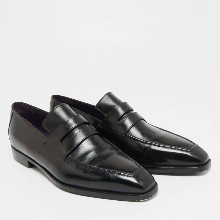 Pre Owned Berluti Size 42.5 Black Leather Penny Loafers