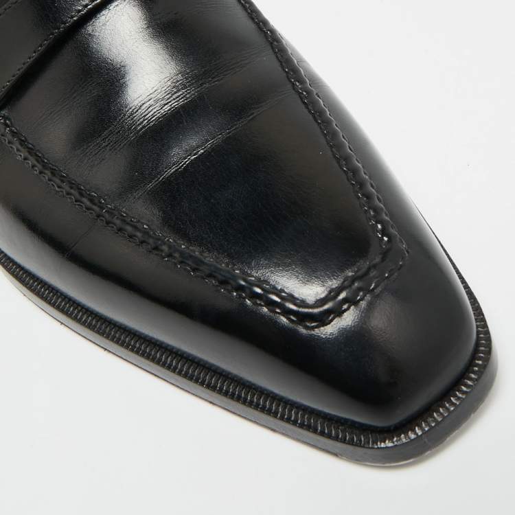 Pre Owned Berluti Size 42.5 Black Leather Penny Loafers