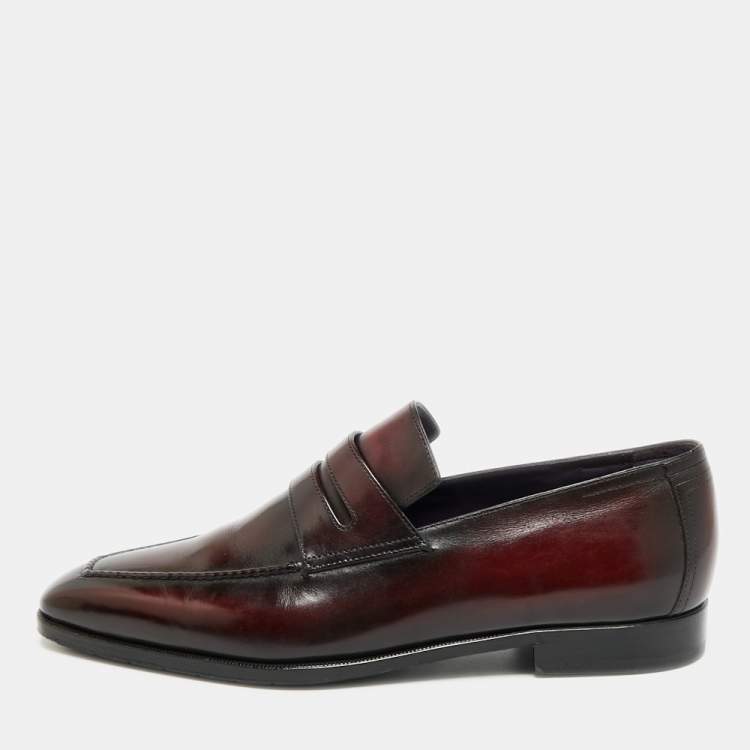 Pre Owned Berluti Size 42.5 Brown Leather Penny Loafers