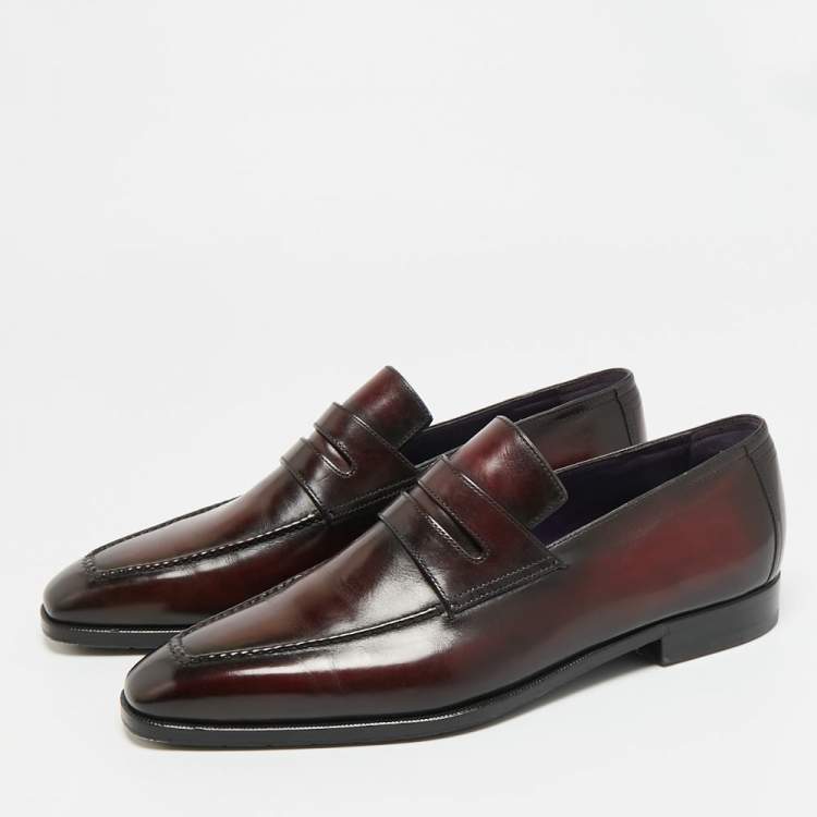 Pre Owned Berluti Size 42.5 Brown Leather Penny Loafers