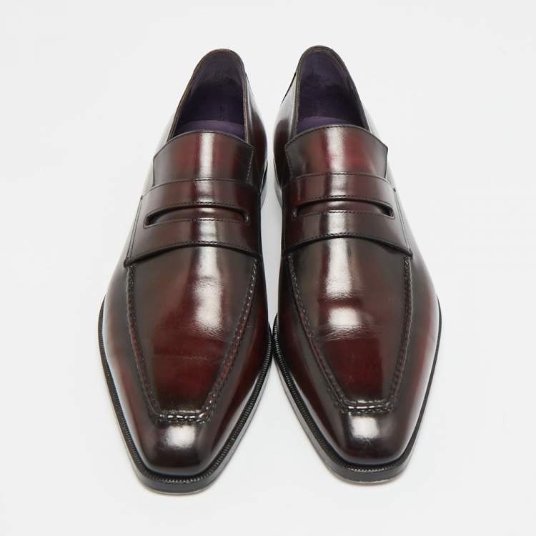 Pre Owned Berluti Size 42.5 Brown Leather Penny Loafers