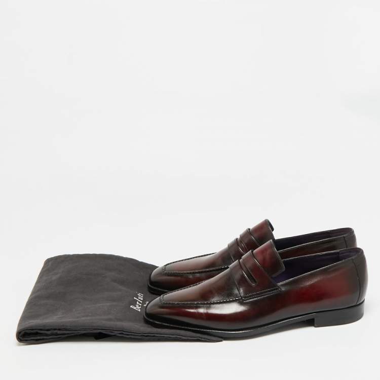Pre Owned Berluti Size 42.5 Brown Leather Penny Loafers