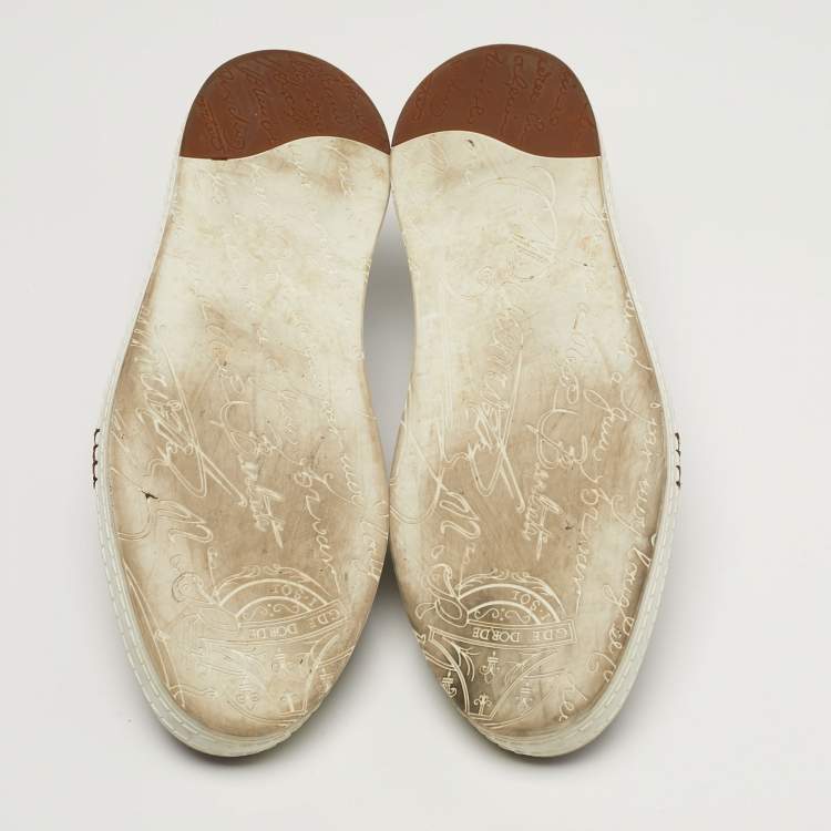 Pre Owned Berluti Playtime Size 42 Brown Leather Slip On Sneakers