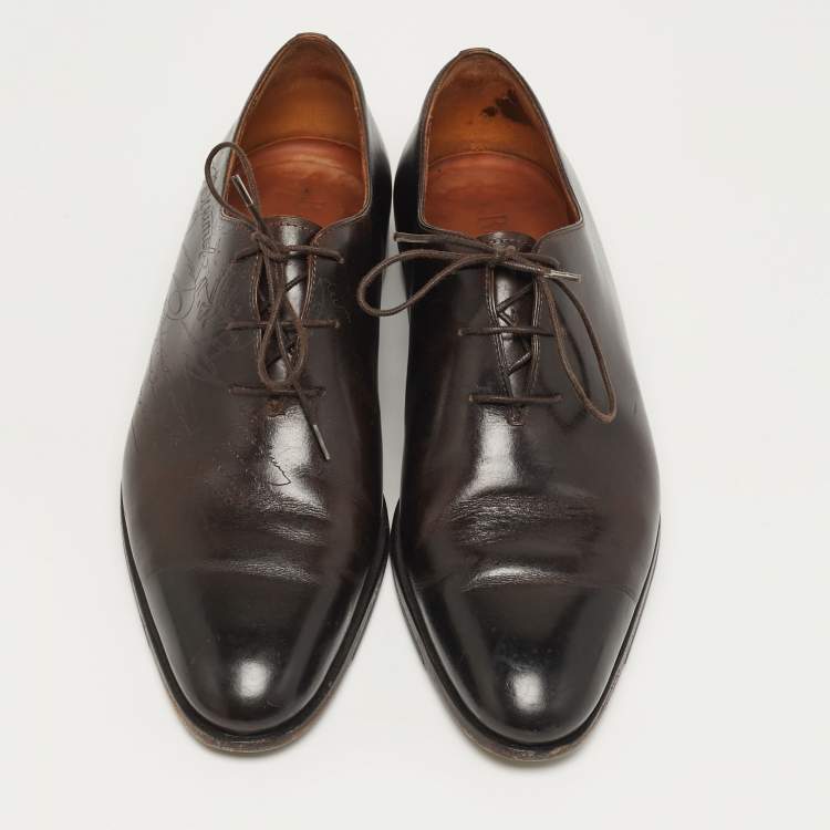 Pre Owned Berluti Alessandro Size 41.5 Brown Leather Oxfords