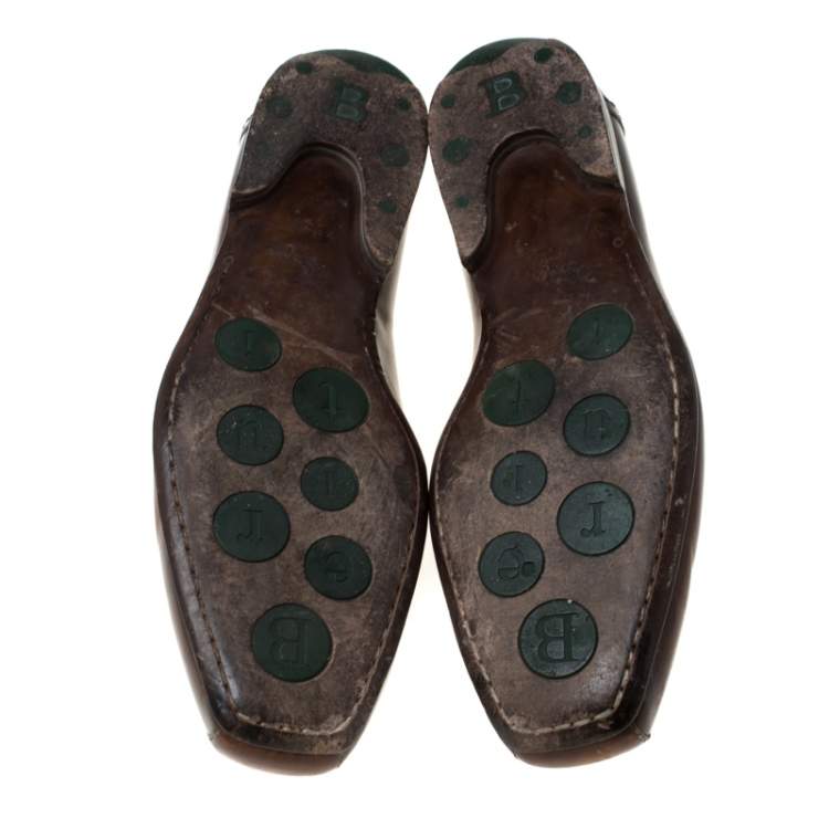Pre Owned Berluti Brown Leather Penny Loafers Size 42.5