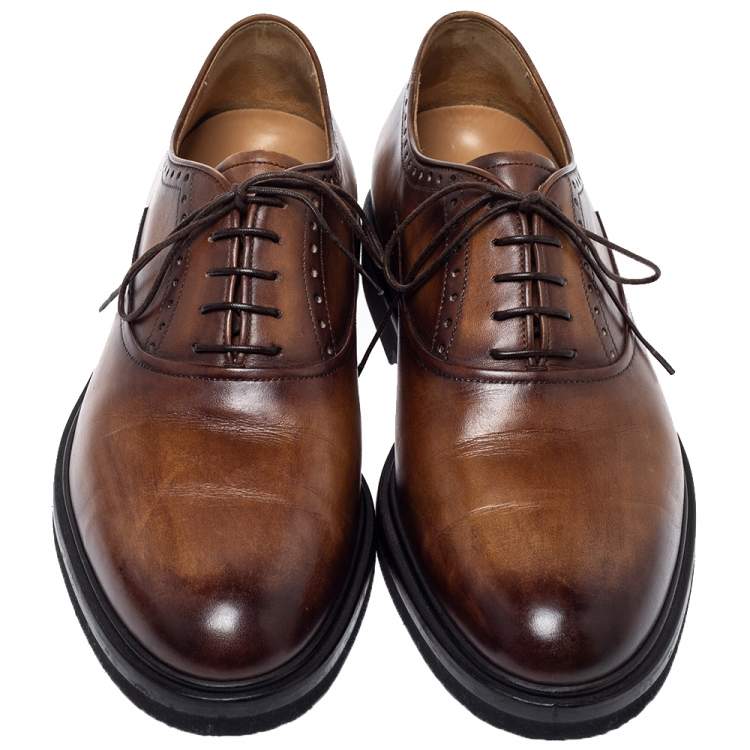 Berluti Brown Leather Lace Up Oxfords Size 42 Berluti | The Luxury Closet