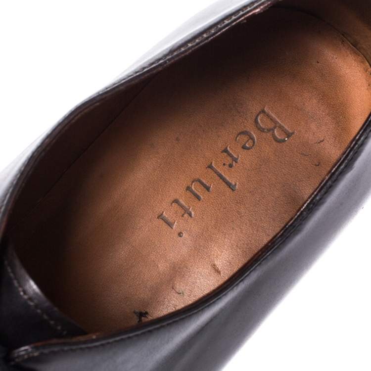 مملوكة مسبقًا Berluti Black Leather Lace Up Oxford Size 41