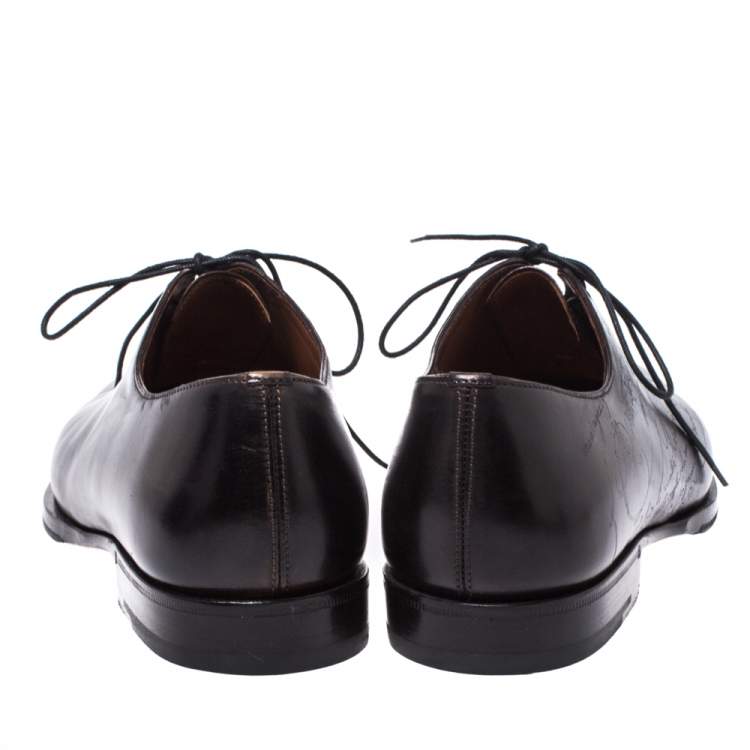 مملوكة مسبقًا Berluti Black Leather Lace Up Oxford Size 41