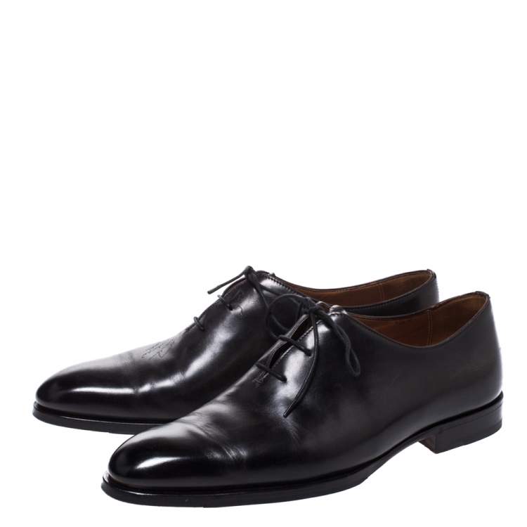 مملوكة مسبقًا Berluti Black Leather Lace Up Oxford Size 41