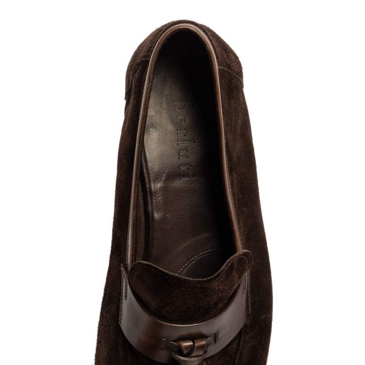 Pre Owned Berluti Brown Suede Tassel Loafers Size 42