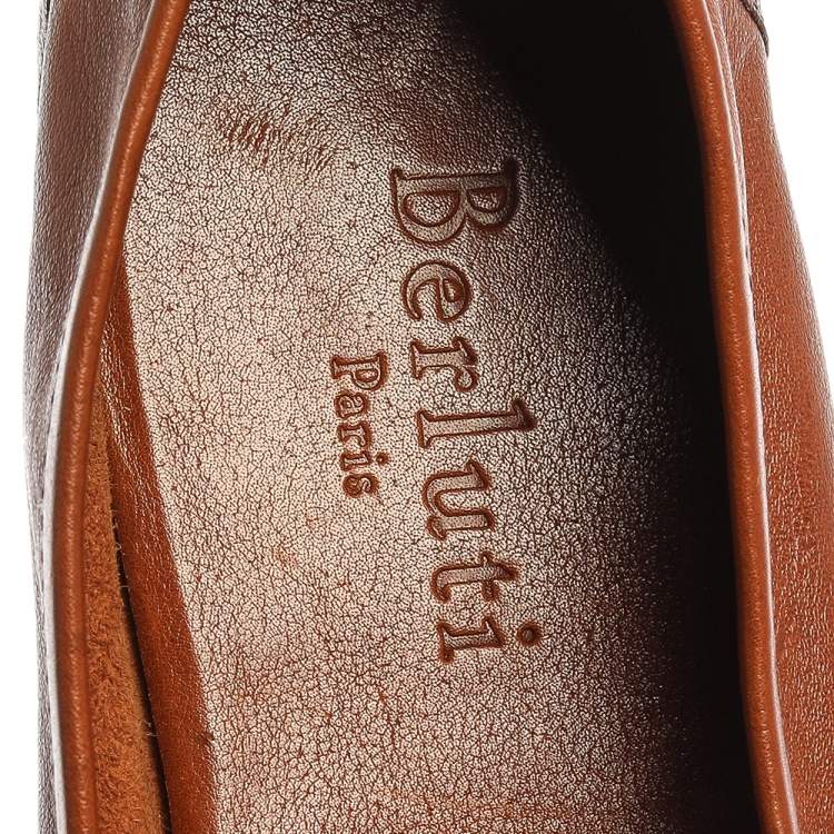 مملوكة مسبقًا Berluti Brown Leather Lorenzo Loafers Size 42.5