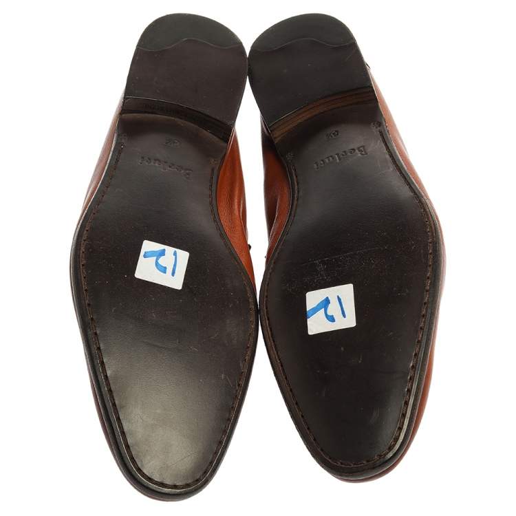 مملوكة مسبقًا Berluti Brown Leather Lorenzo Loafers Size 42.5