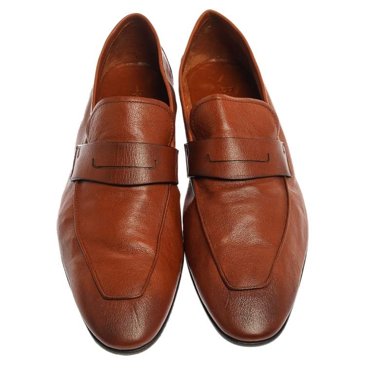 مملوكة مسبقًا Berluti Brown Leather Lorenzo Loafers Size 42.5