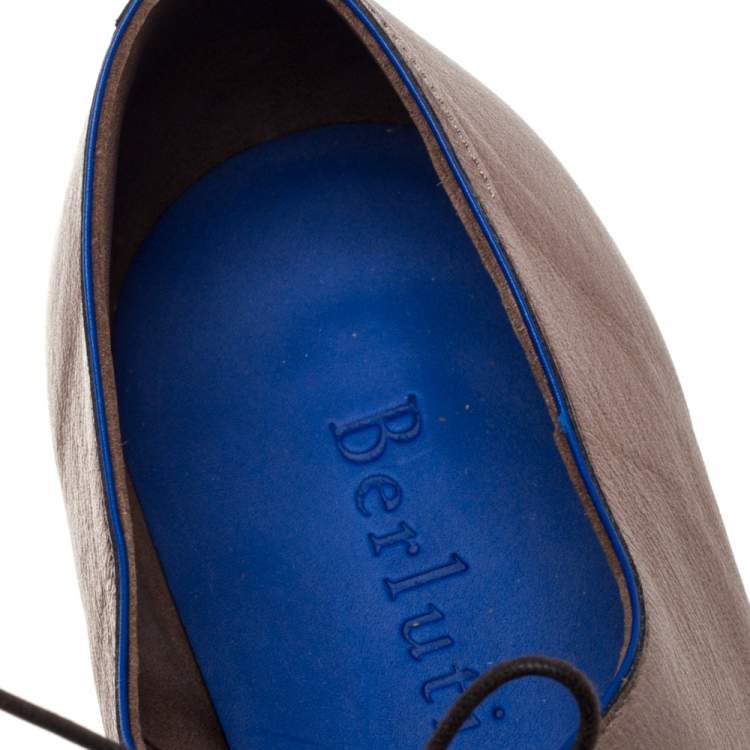 Pre Owned Berluti Brown Leather Lace Up Oxfords Size 43