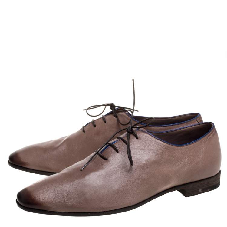 Pre Owned Berluti Brown Leather Lace Up Oxfords Size 43