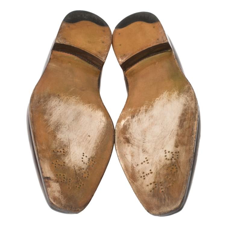 Pre Owned Berluti Brown Leather Penny Loafers Size 41.5