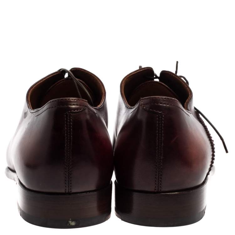 Pre Owned Berluti Two Tone Leather Lace Up Oxfords Size 42