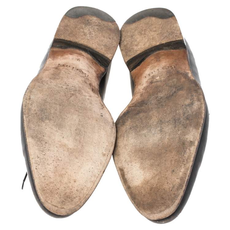 Pre Owned Berluti Black Leather Gaspard Galet Oxfords Size 43