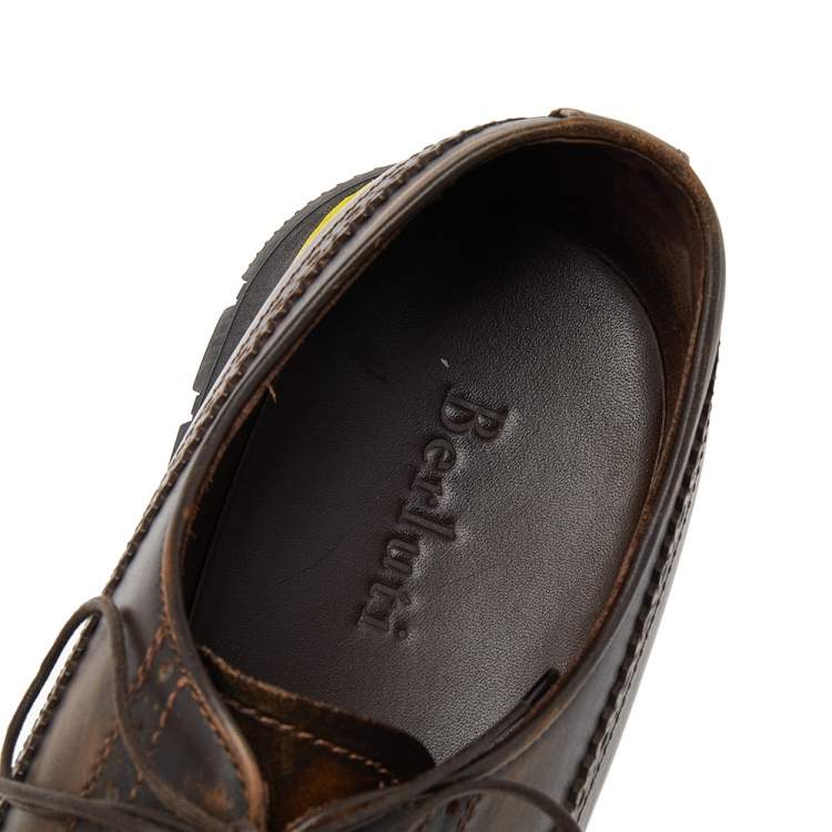 مملوكة مسبقًا Berluti Brown Brogue Leather Lace Up Oxford Size 44