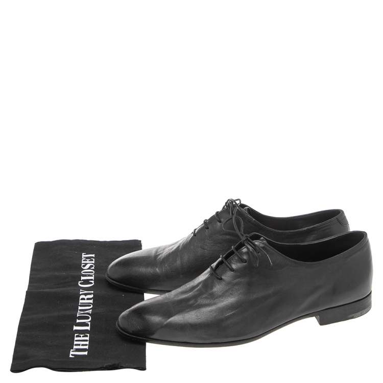 Pre Owned Berluti Black Leather Lace Up Oxfords Size 42