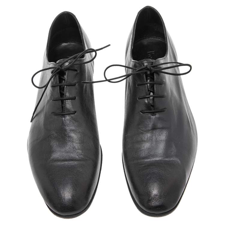 Pre Owned Berluti Black Leather Lace Up Oxfords Size 42