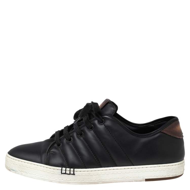 Pre Owned Berluti Black Leather Playtime Sneakers Size 43