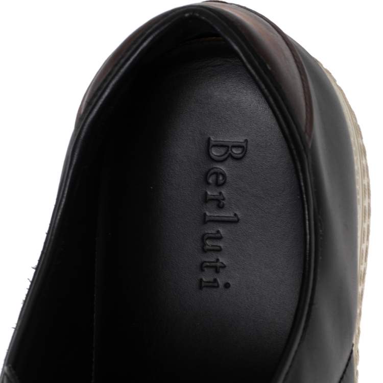 Pre Owned Berluti Black Leather Playtime Sneakers Size 43