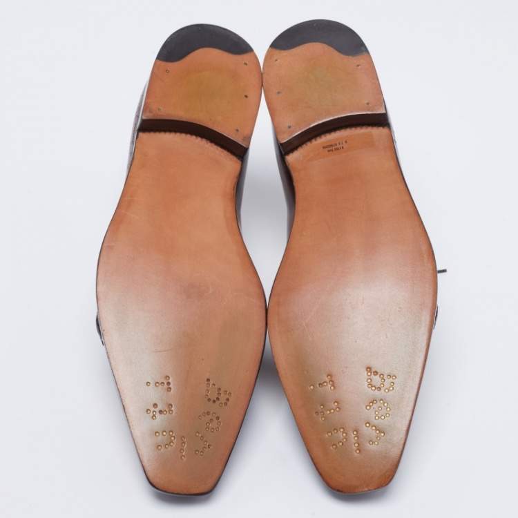 Pre Owned Berluti Brown Leather Alessandro Démesure Lace Up Oxford Size 41.5