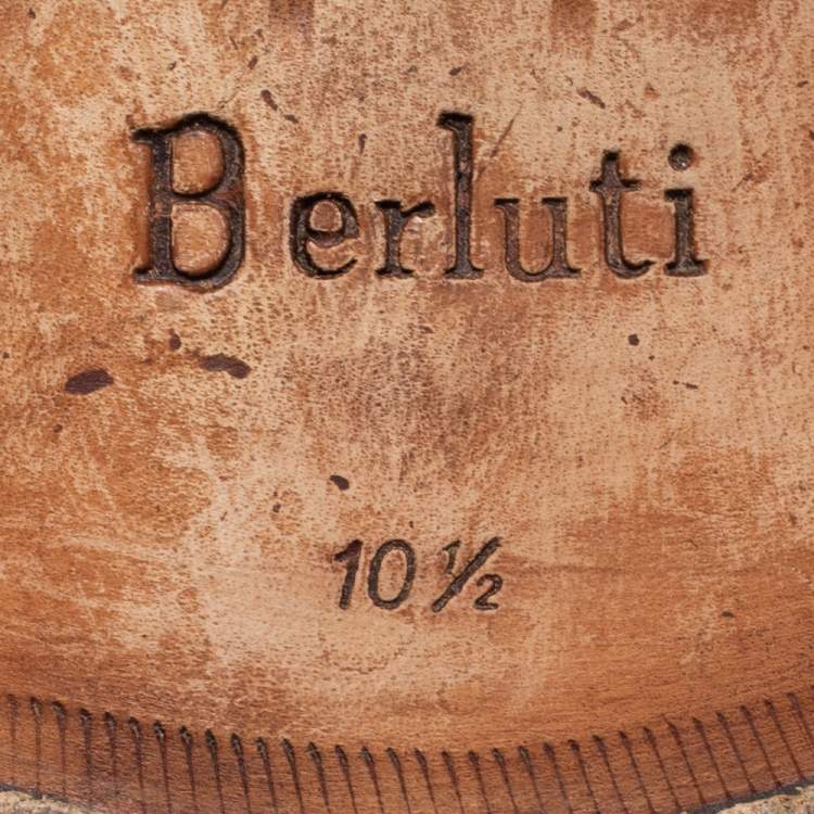 Pre Owned Berluti Brown Leather Lace Up Oxfords Size 44.5
