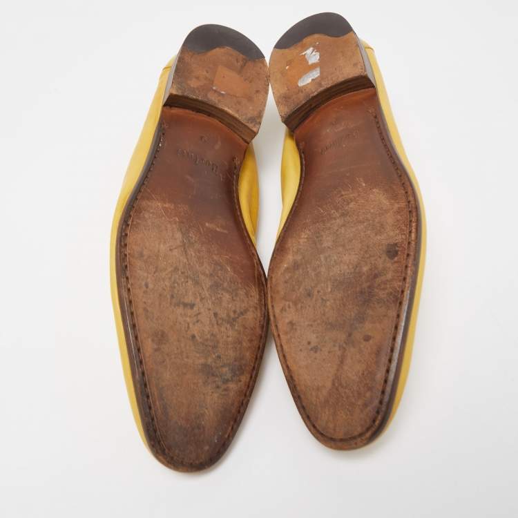 Pre Owned Berluti Yellow Leather Lorenzo Loafers Size 43