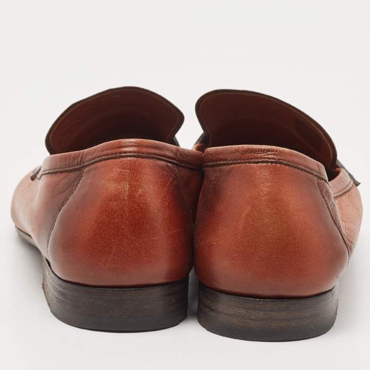 Pre Owned Berluti Brown Leather Lorenzo Loafers Size 43