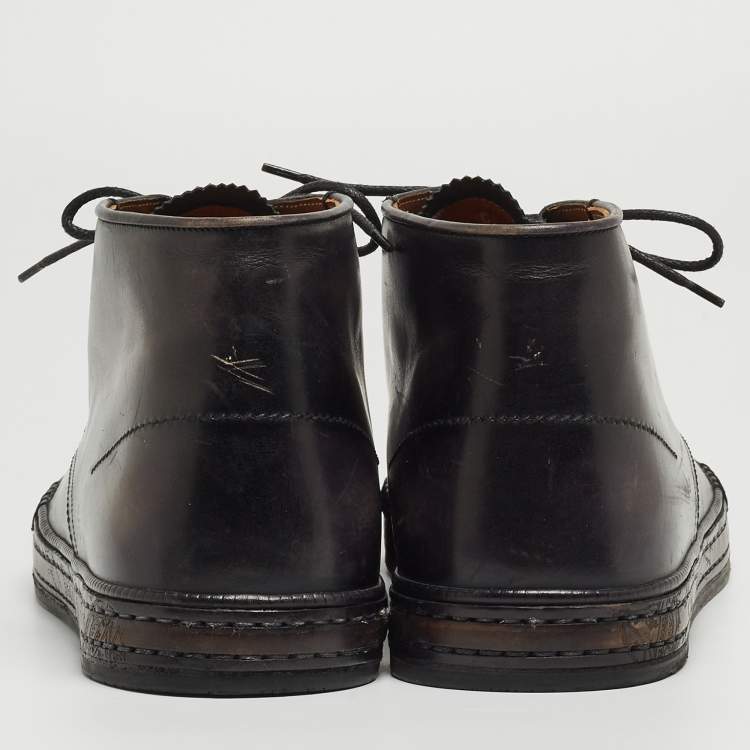 Pre Owned Berluti Two Tone Leather Ankle Boots Size 43.5