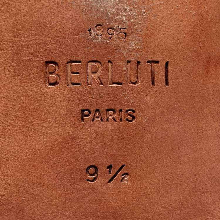 Pre Owned Berluti Two Tone Leather Lace Up Derby Size 43.5