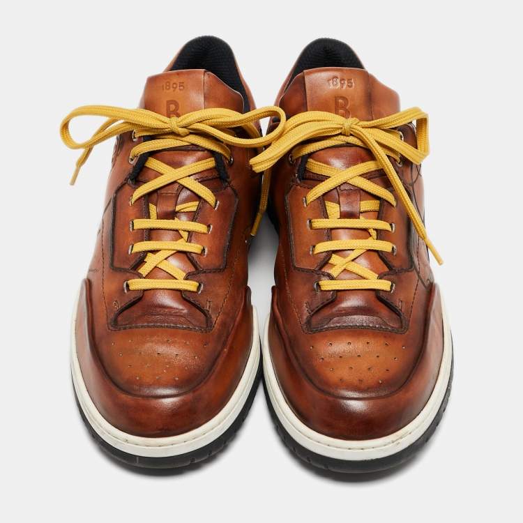 Pre Owned Berluti Brown Leather Playtime Low Top Sneakers Size 44