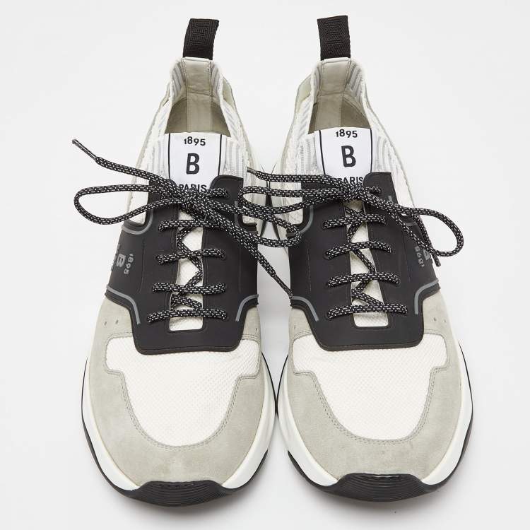 Pre Owned Berluti Tricolor Suede,Mesh and Knit Fabric Low Top Sneakers Size 46