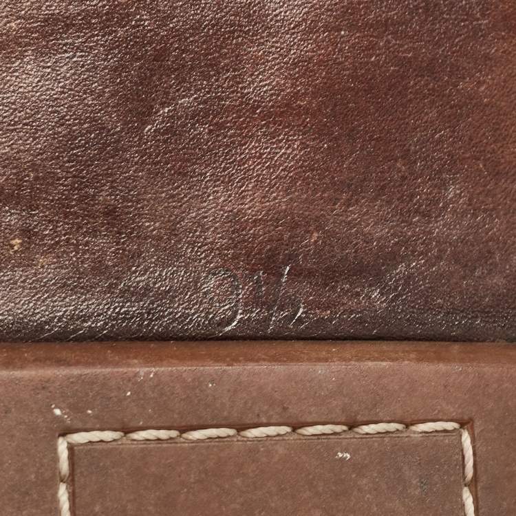 Pre Owned Berluti Dark Brown Leather Slide Sandals 43.5