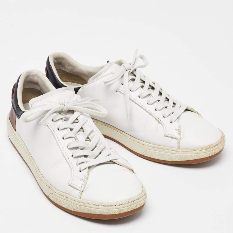 Pre Owned Berluti White/Brown Leather Low Top Sneakers Size 41