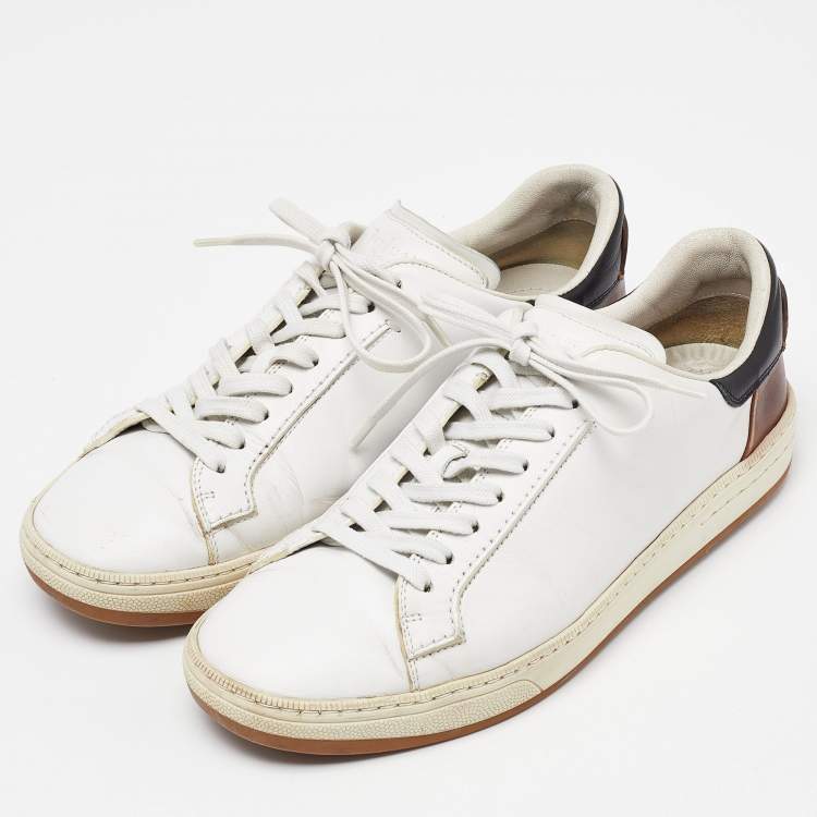 Pre Owned Berluti White/Brown Leather Low Top Sneakers Size 41