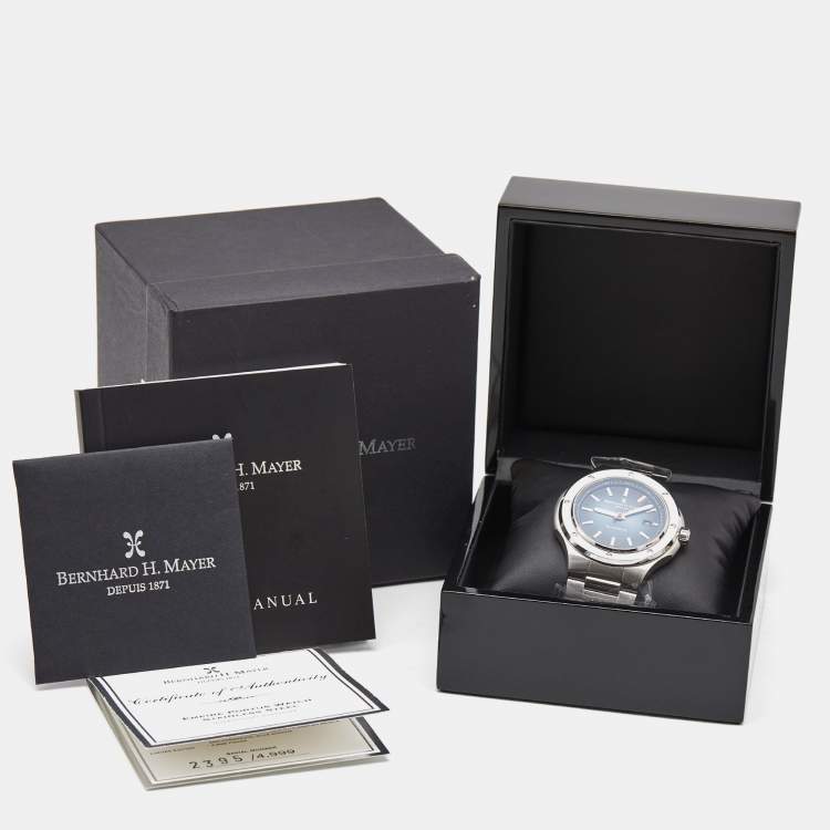 Pre Owned Bernhard H. Mayer Blue Stainless Steel Limited Edition Empire Portus BH51T/CW Men's Wristwatch 44 mm