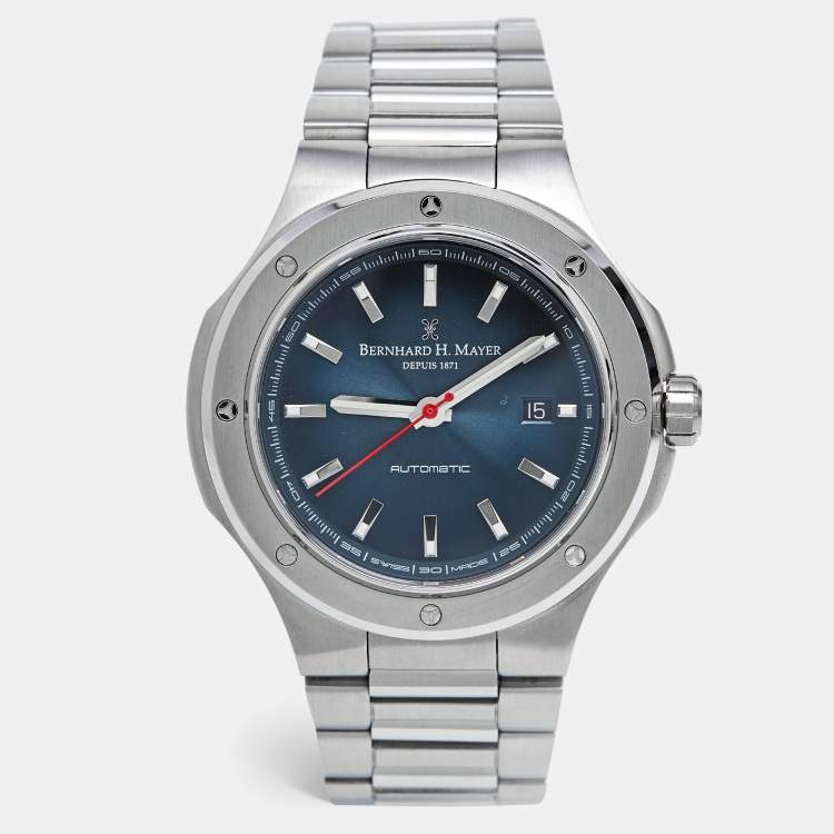 Pre Owned Bernhard H. Mayer Blue Stainless Steel Limited Edition Empire Portus BH51T/CW Men's Wristwatch 44 mm