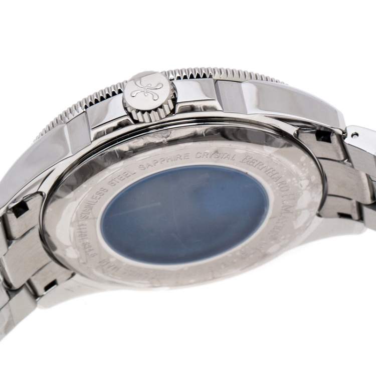 Pre Owned Bernhard H. Mayer White Stainless Steel Force Quantum Men's Wristwatch 43 mm