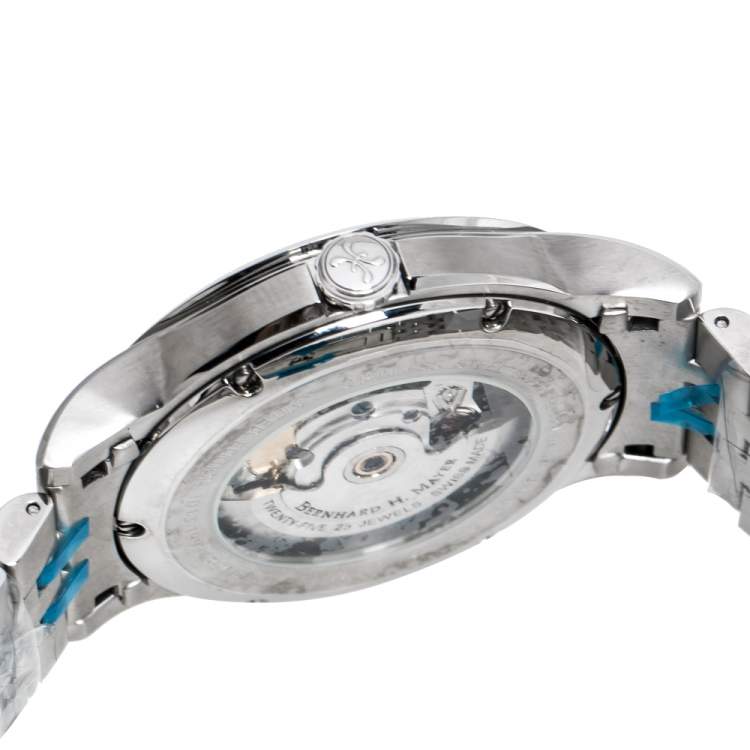 Pre Owned Bernhard H Mayer Silver Stainless Steel Chronos Limited Edition Men's Wristwatch 42MM