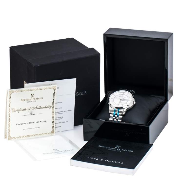 Pre Owned Bernhard H Mayer Silver Stainless Steel Chronos Limited Edition Men's Wristwatch 42MM