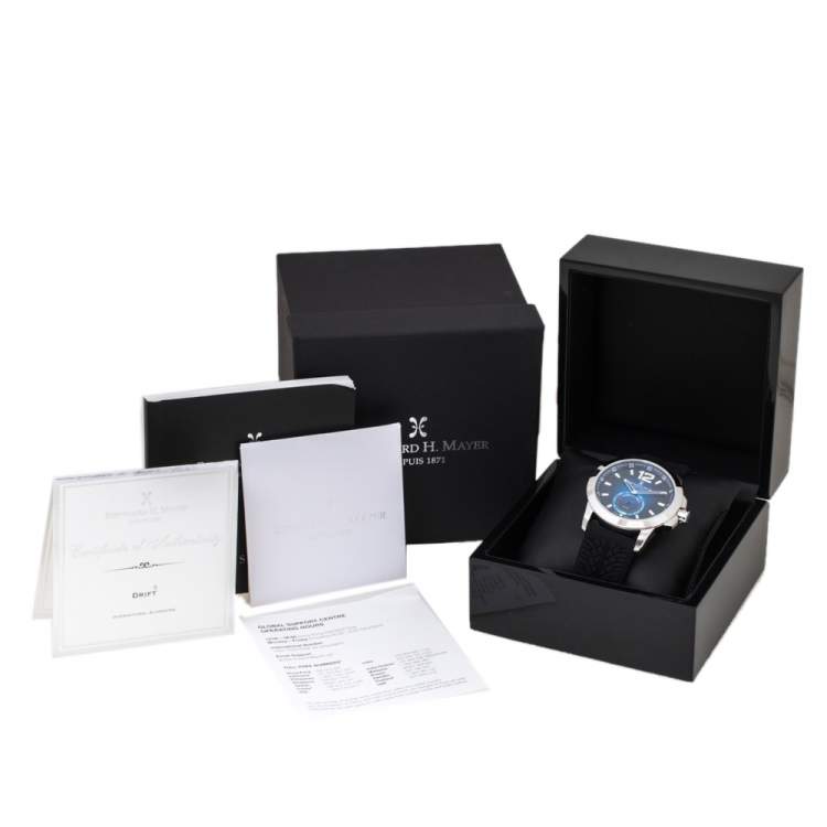 Pre Owned Bernhard H. Mayer Blue Stainless Steel Drift Men's Wristwatch 44 mm