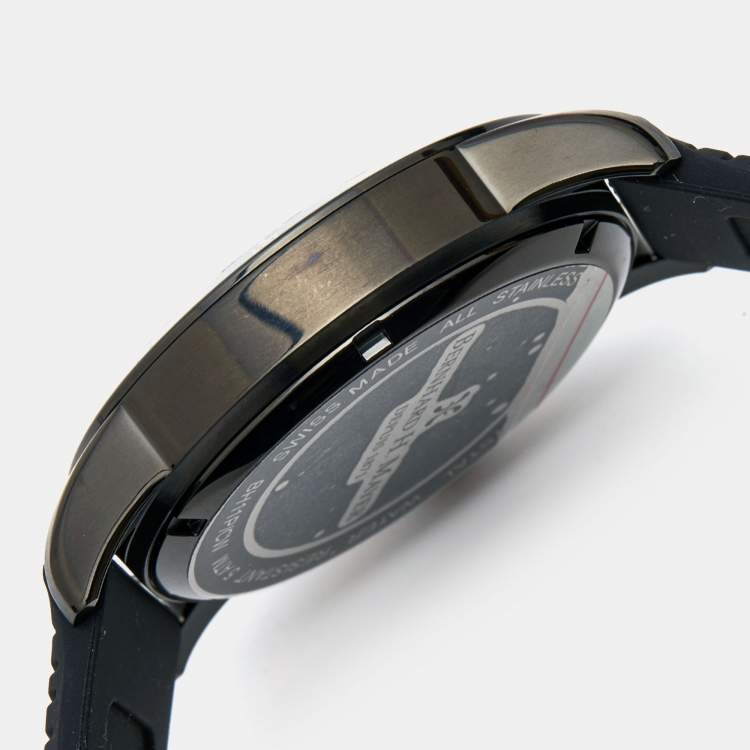 Pre Owned Bernhard H.Mayer Black PVD Coated Stainless Steel Silicone Drift Glider BH11P/CW Men's Wristwatch 44 mm