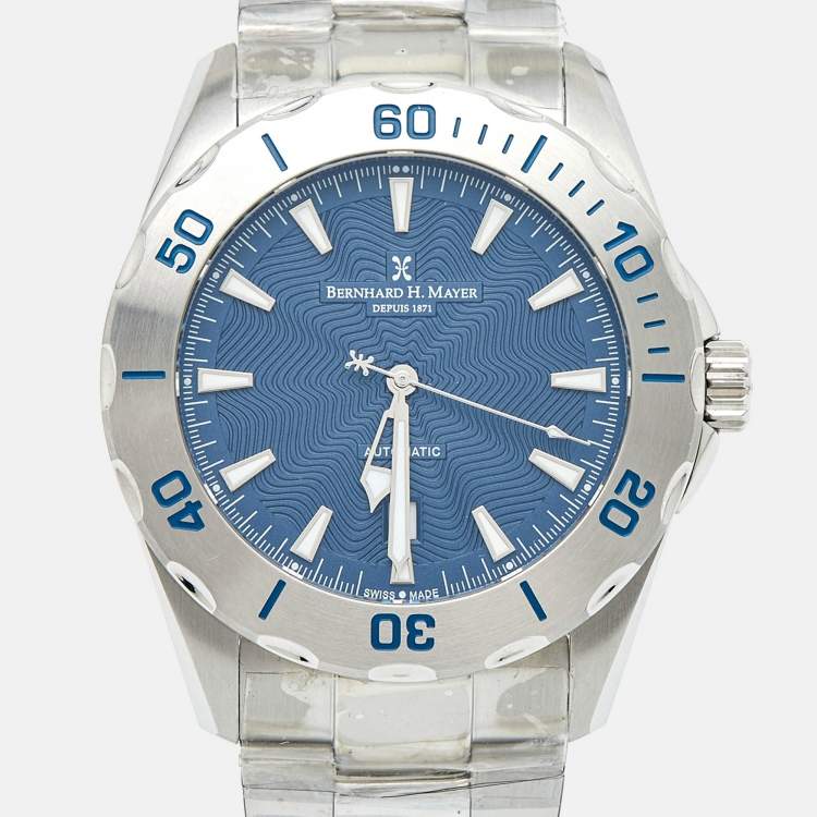 Pre Owned Bernhard H. Mayer Blue Stainless Steel Limited Edition Ballad BH05/CWR Men's Wristwatch 44 mm