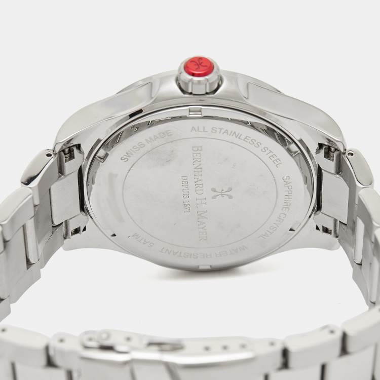Pre Owned Bernhard H. Mayer Black Stainless Steel Drifter Racer BH50TMCR/CW Men's Wristwatch 44 mm