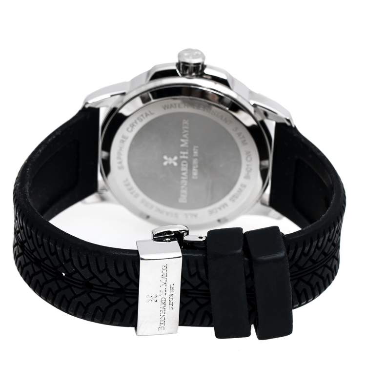 Pre Owned Bernhard H. Mayer Blue Stainless Steel Black Silicon Drift Men's Wristwatch 44 mm
