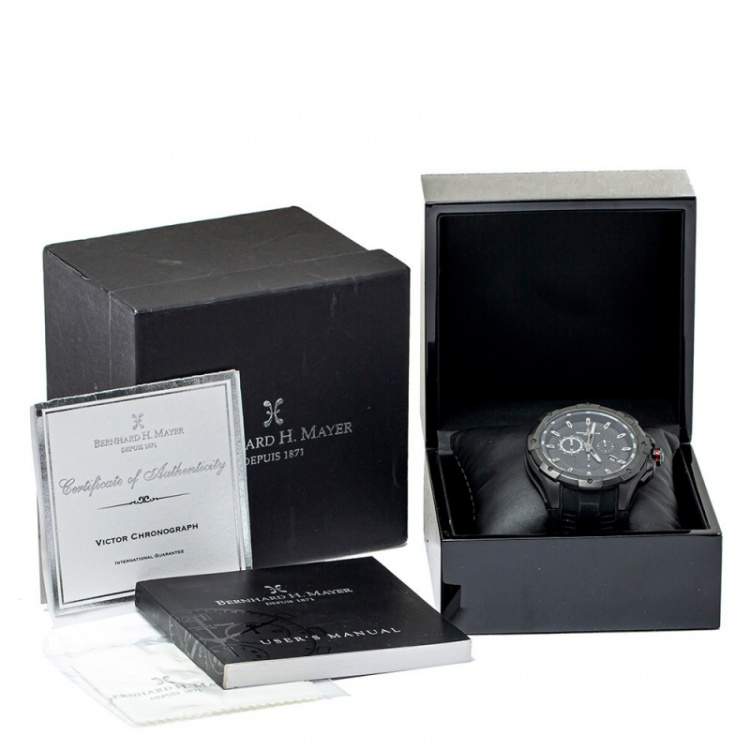 Pre Owned Bernhard H. Mayer Black Stainless Steel Victor Chronograph Men's Wristwatch 50 mm