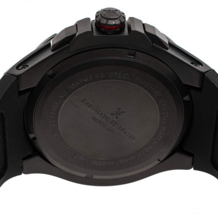Pre Owned Bernhard H. Mayer Black Stainless Steel Victor Chronograph Men's Wristwatch 50 mm